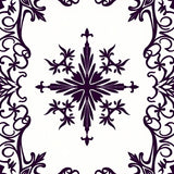 Elegant Damask Inspired Swirls with Flourished Curves and Foliage (Purple)