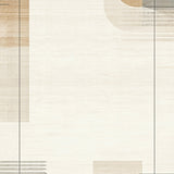 Bordered Accent Area Modern Low Pile Beige(Beige)