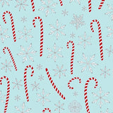 Cane Snowflake Winter Wonderland Motif(Blue)