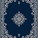 Classic Botanical Flourish Timeless Scrollwork Sophisticated(Blue)