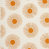Celestial Mosaic Featuring Radiating Sunburst Motifs(Orange)