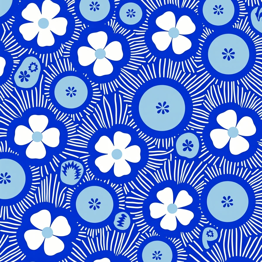 Exquisite Petal Cascade Symmetrical Hallway Embellishment (Blue) - ODIKA