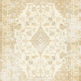Washed Effect Low Pile Area Featuring Classic Ornamental Medallions(Beige)