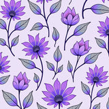 Enchanted Garden Blossom Floral Decorative Artistic (Purple)