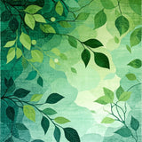 Charming Nature Inspired Rug with Abstract Leaf Motifs and Gradient Effects(Green)