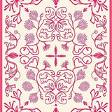 Botanical Vinework with Stylized Leaf and Petal Interlace (Pink) - ODIKA