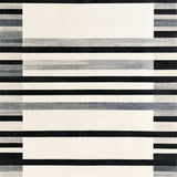 Retro Contrast Woven Floor Covering with Minimalist Linear(Beige)