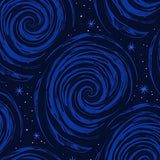 Celestial Swirl Abstract Modern Contemporary Luxury (Blue)