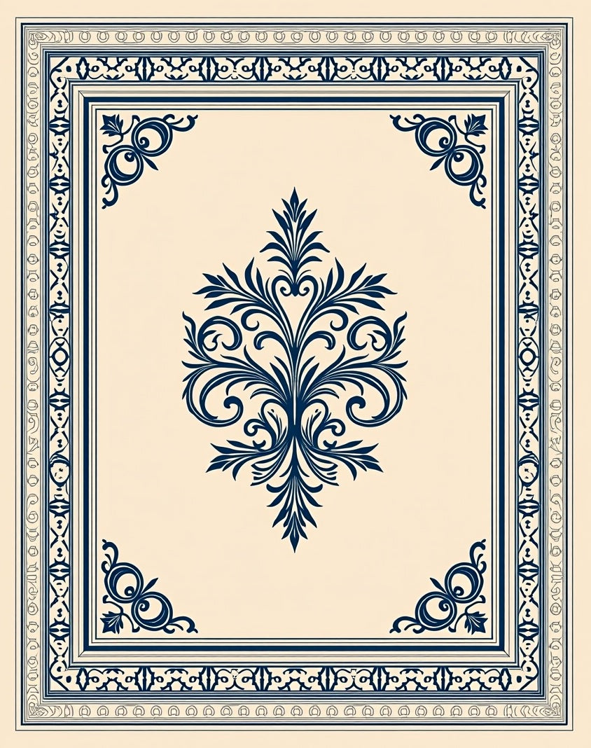 Timeless Damask Heritage Artisan Crafted Symmetrical (Beige) - ODIKA