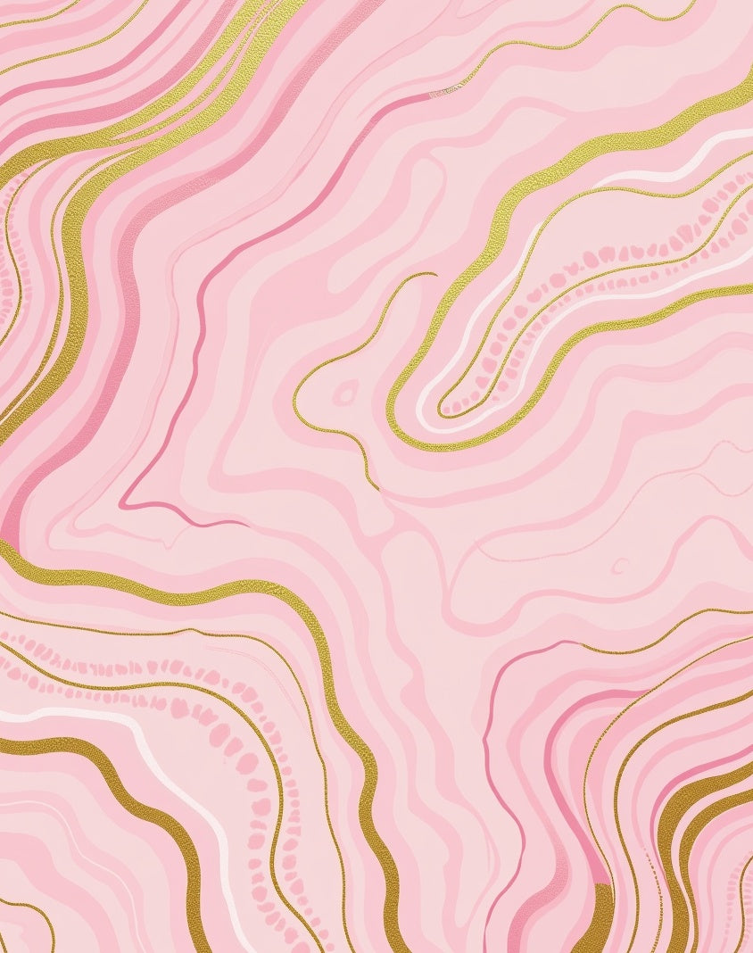 Elegant Marble Swirl Abstract Luxury Decorative Contemporary Art (Pink) - ODIKA