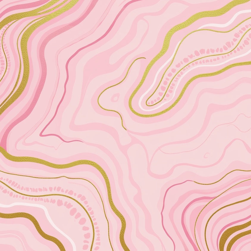 Elegant Marble Swirl Abstract Luxury Decorative Contemporary Art (Pink) - ODIKA