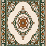 Floral Medallion Border with Timeless European Elegance (Beige) - ODIKA