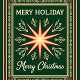 Nordic with Festive Pines and Holiday Script Entrance(Green)