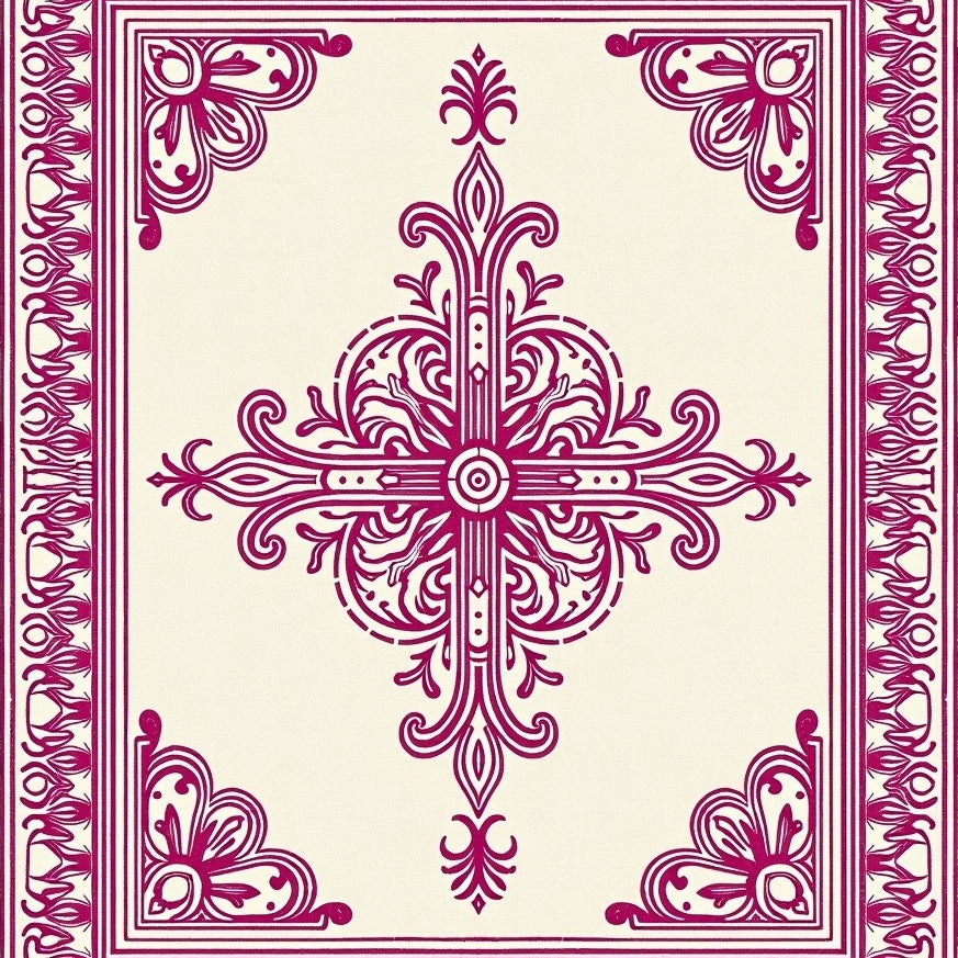 Ornate Paisley Medallion Interlocking Traditional (Ivory) - ODIKA