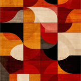Ember Abstract Geometric Shape Throw Indoor Floor(Orange)