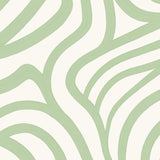 Abstract Brushstroke Swirl with Modern Contours(Green)
