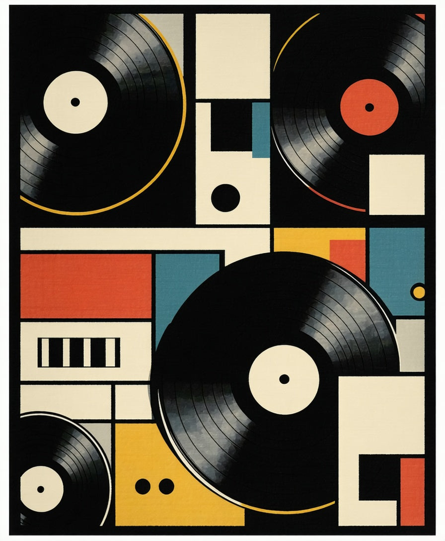 Retro Vinyl Record Bathroom Non Slip(Red) - ODIKA