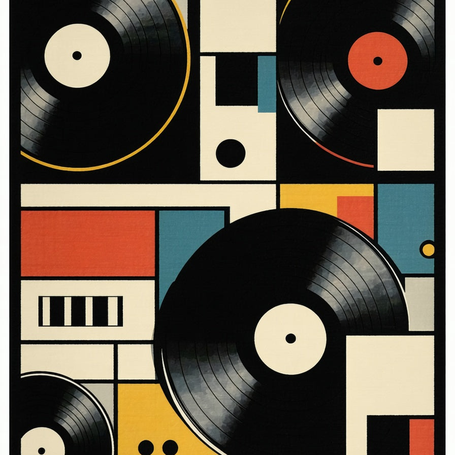 Retro Vinyl Record Bathroom Non Slip(Red) - ODIKA