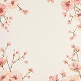 Contemporary Beige Area With Scattered Blush Blossom Print(Ivory)