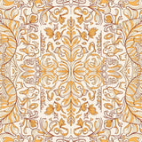 Intricate Interlocking Featuring Autumn Leaves and Vines(Beige)