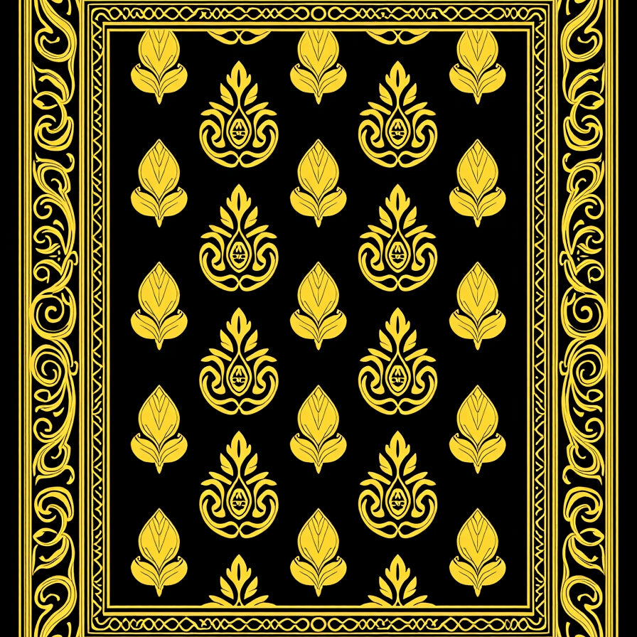 Enchanted Paisley Tapestry Whimsical Charm Authentic Splendor (Black) - ODIKA