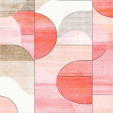 Blush Pink & Beige Area Geometric Dreamscape(Pink)