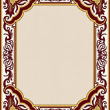 Holiday Pinecone Scrollwork Interlocking Tapestry Print Accent(Beige)