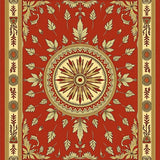 Autumn Leaves Medallion Vintage Tapestry Design with Rustic Charm(Red)