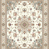 Classic Medallion Design Non Slip Area(Ivory)