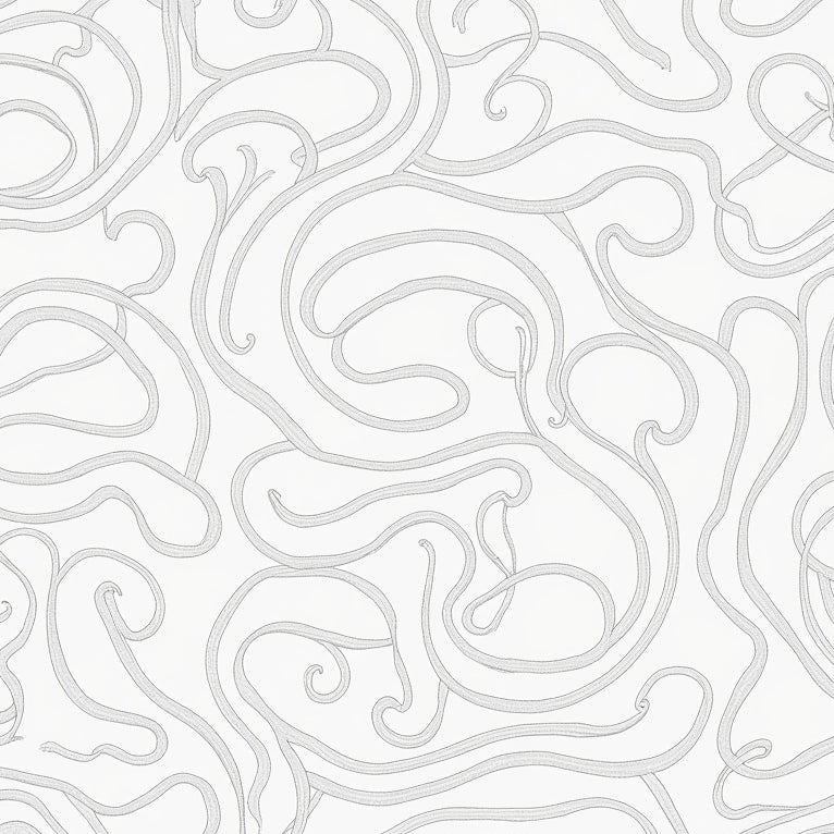 Symphonic Interlocking Ribbon with Fluid Modernist Shapes (Gray) - ODIKA