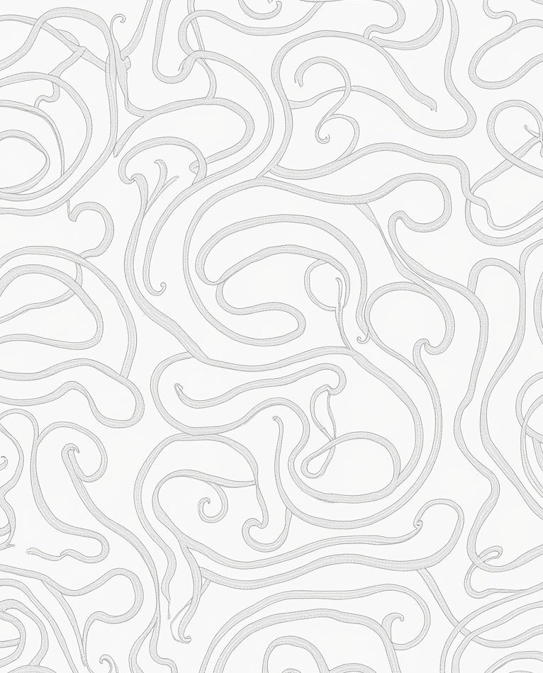 Symphonic Interlocking Ribbon with Fluid Modernist Shapes (Gray) - ODIKA