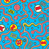 Dynamic with Animated Tracks and Fun Road Signs Motif (Blue)