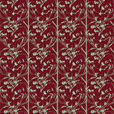 Floral Vine Trellis with Botanical Scroll Design(Red)