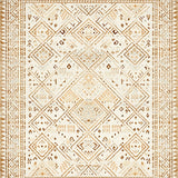 Farmhouse Inspired Area With Subtle Tribal Diamond(Beige)