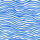 Zen Wave Ripple with Flowing Curved Lines Abstract Design (Blue)