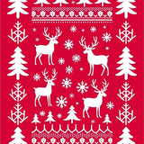 Nordic Reindeer Forest Woodland Wonderland Decorative(Red)