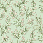 Ornate Boho Garden Vine Motif with Stylized Blooms (Green) - ODIKA