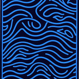 Ripple Effect Wavy Bordered Accessory Featuring Secure Foundation (Blue)