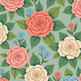 Enchanted Spring Bouquet Vintage Inspired Artwork(Pink)