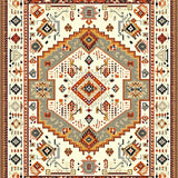 Southwestern Medallion Geometric in Multi Beige Tones(Beige)