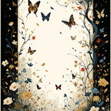 Artisan Black Boho with Fantastical Botanical and Moth Accents(Ivory)