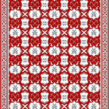 Traditional Winter Plaid with Interlocking Reindeer Design(Red)