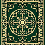 Interlocking Latticework Medallion Design with Botanical Motifs (Green) - ODIKA