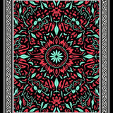 Ornate Mistletoe Damask with Festive Botanical Tracery(Black)