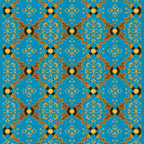 Serene Jungle Spirits Interlocking Flora with Abstract Animal Inspired Design(Blue)