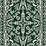 Elegant Floral Vintage Medallion Low Pile (Green) - ODIKA