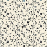 Abstract Floral Entrance With Minimalist Beige Black Design(Ivory)