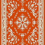 Traditional Damask with Ornamental Border and Classic Details (Orange) - ODIKA
