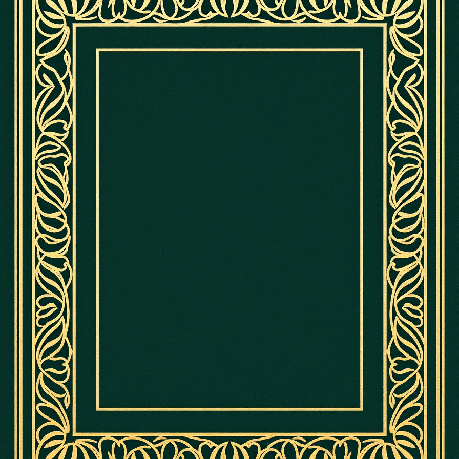 Modern Art Interlocking Fan Motif with Golden Highlights (Green) - ODIKA