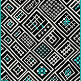 Contemporary Boho Featuring Abstract Floral Symbols (Black)